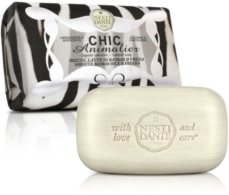 Mydło w kostce Chic Animalier WHITE 250g