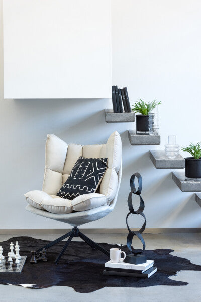 Poduszka z printem czarna