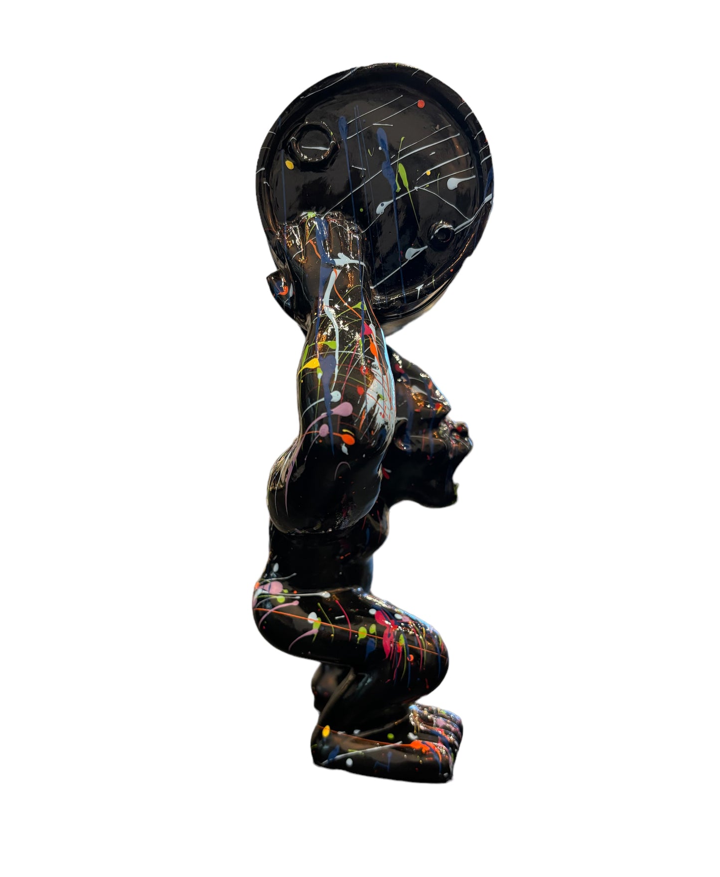 Figurka goryla czarna nakrapiana