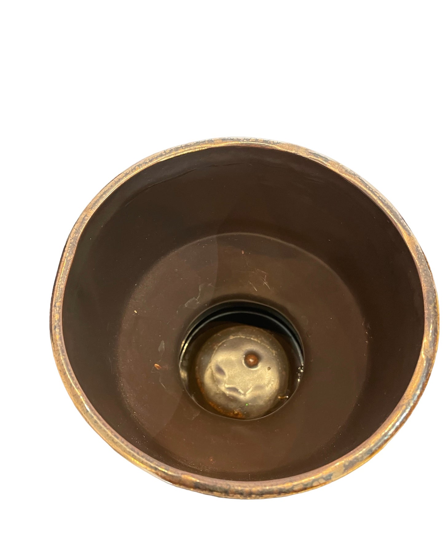 Doniczka metaliczna brązowa