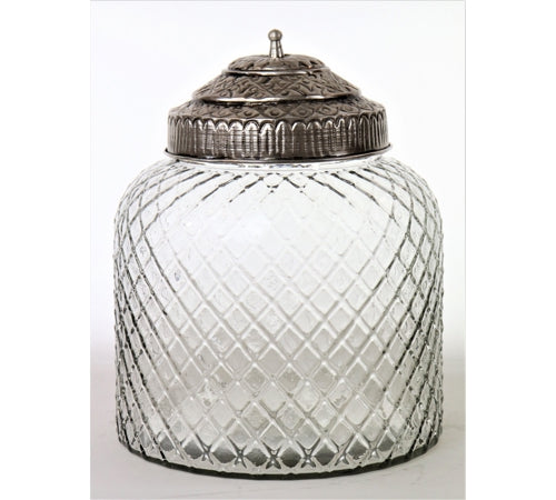 Słoik szklany z wypustkami kratka