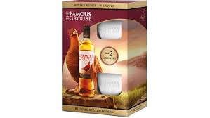 Zestaw Famous Grouse whisky + 2 szklanki