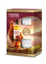 Zestaw Famous Grouse whisky + 2 szklanki