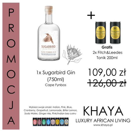 Zestaw 4 Sugarbird Oryginal Fynbos Gin & F&L Tonik